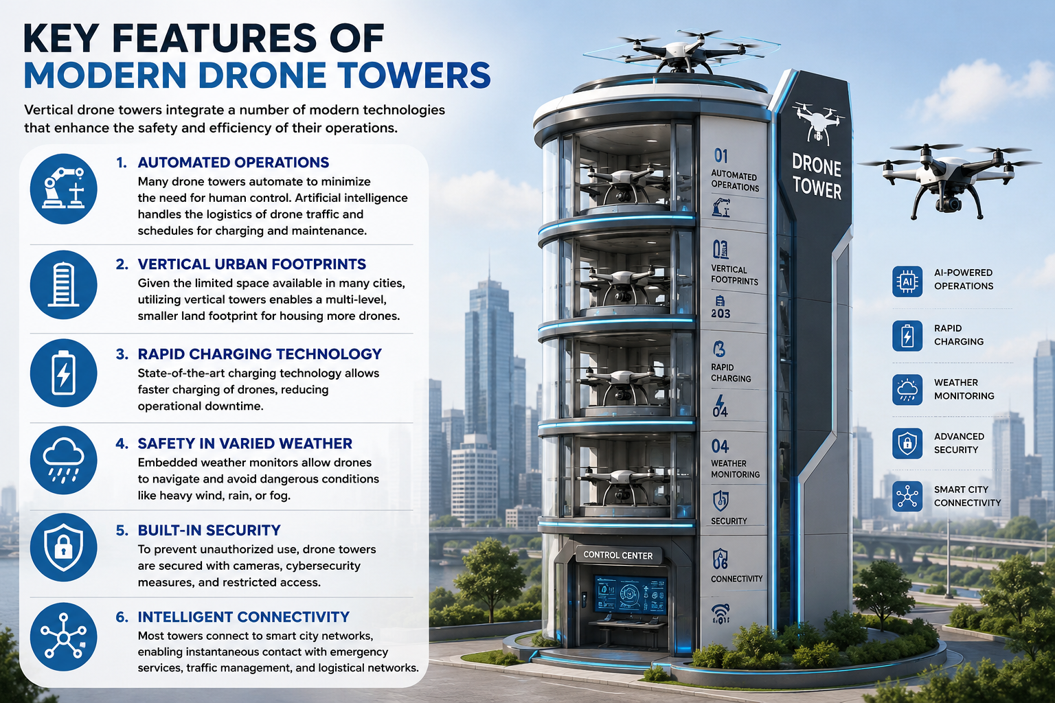 Key Features of Modern Drone Towers