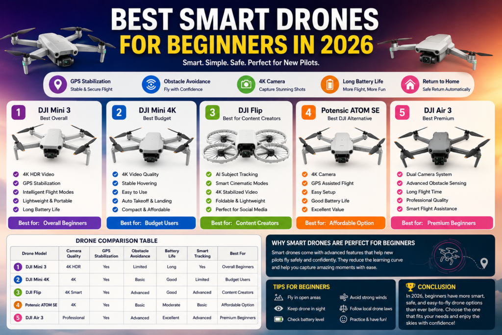Best Smart Drones for Beginners in 2026