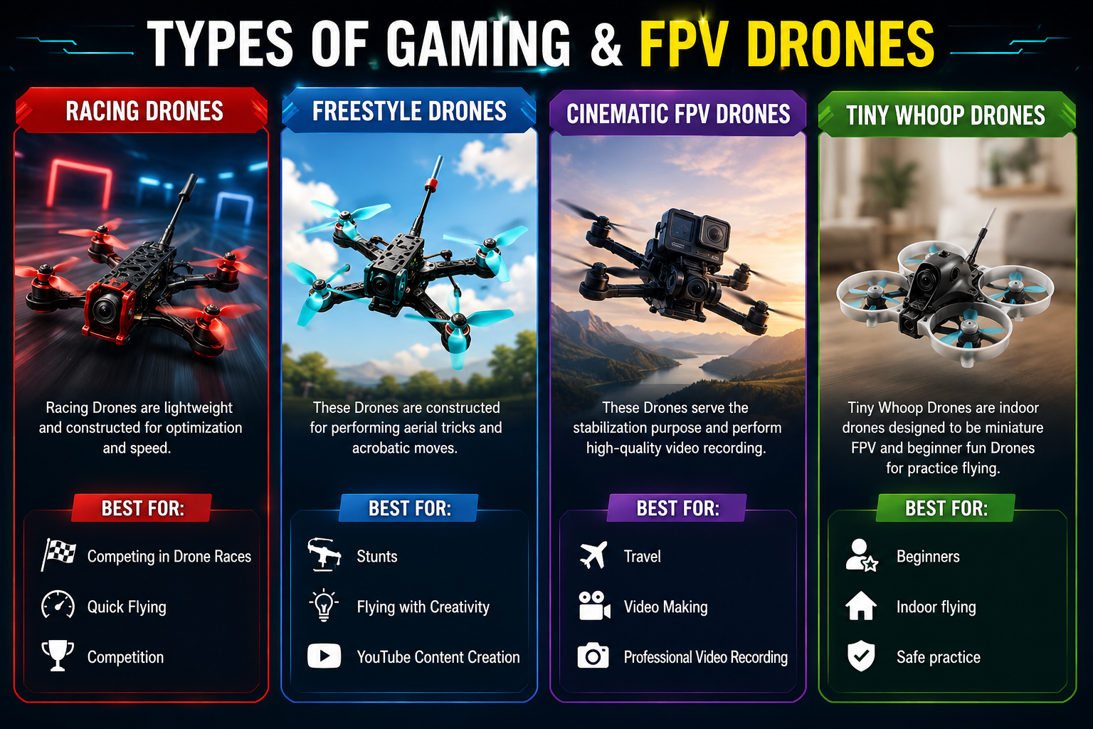 Types of Gaming & FPV Drones