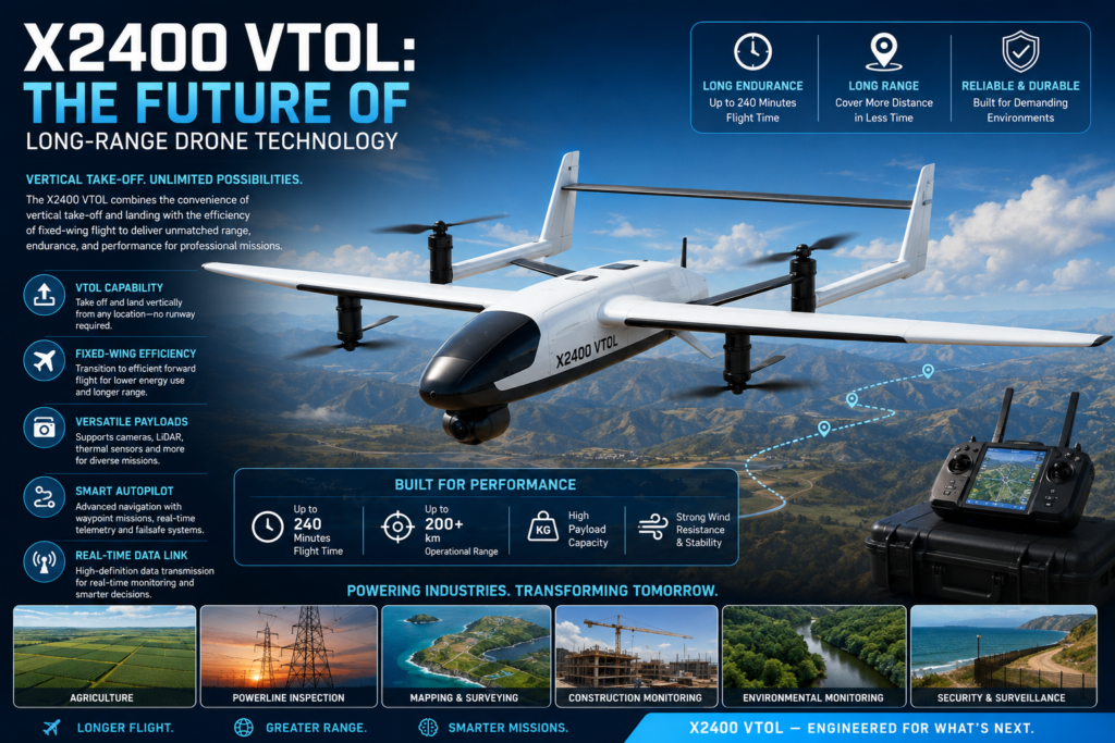 X2400 VTOL The Future of Long-Range Drone Technology