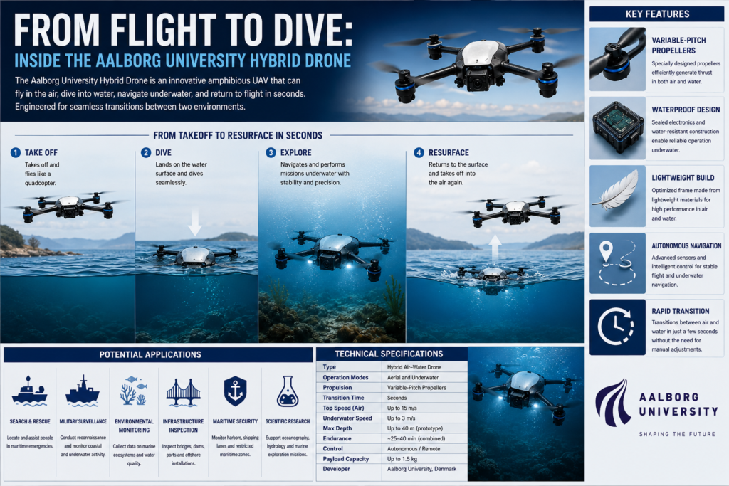 From Flight to Dive: Inside the Aalborg University Hybrid Drone