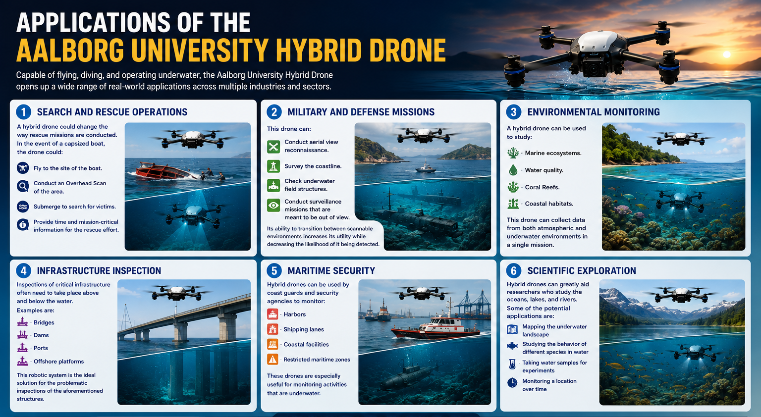 Applications of the Aalborg University Hybrid Drone