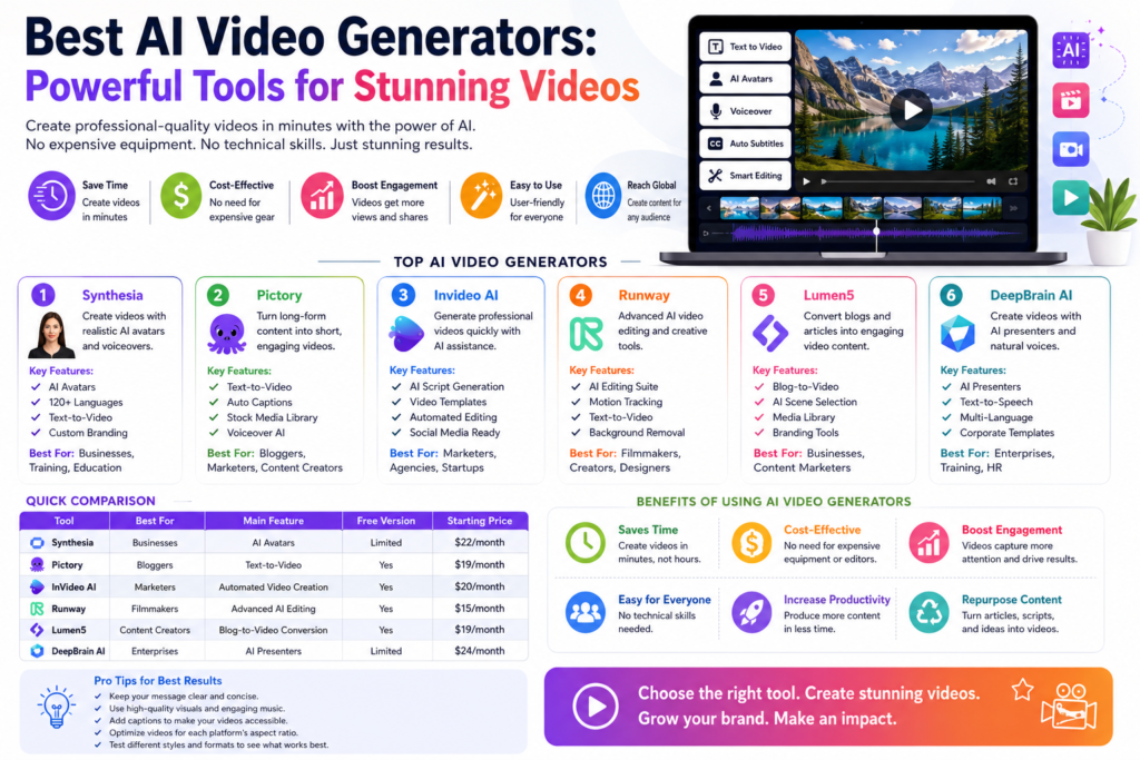 Best AI Video Generators: Powerful Tools for Stunning Videos