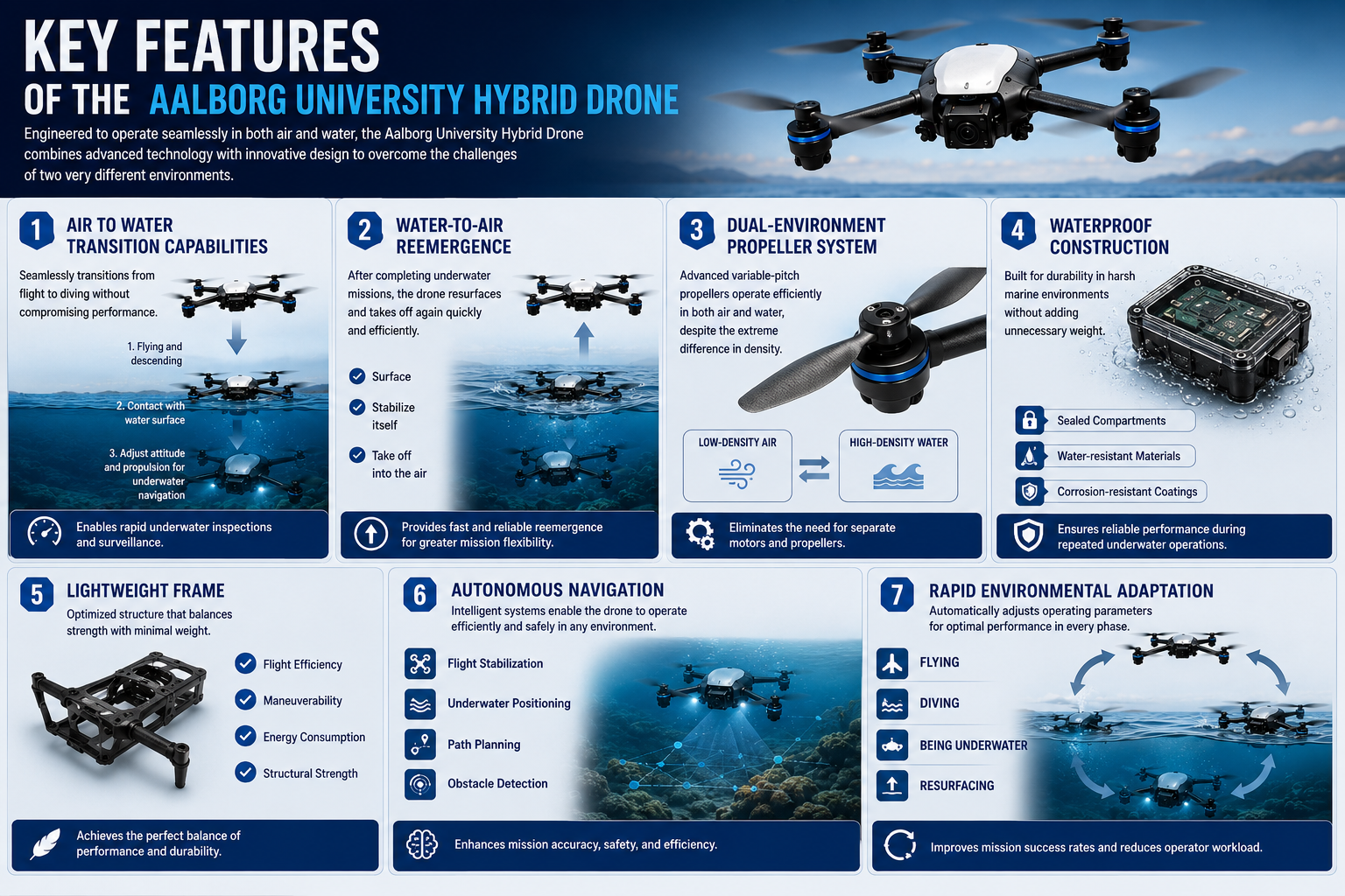 Key Features of the Aalborg University Hybrid Drone