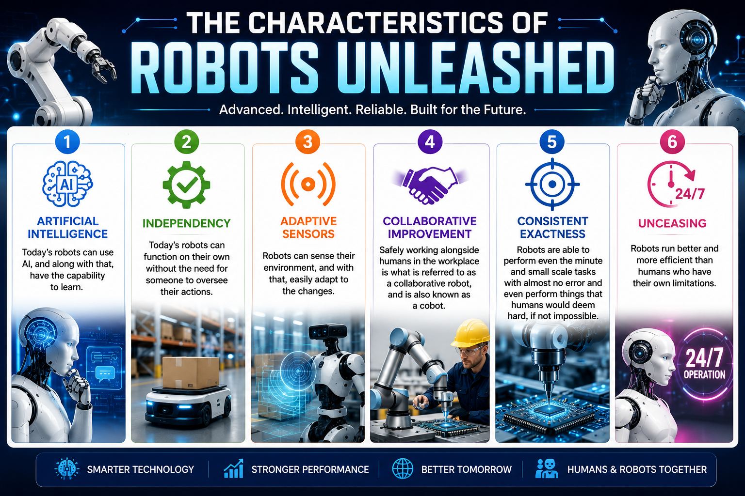 The Characteristics of Robots Unleashed