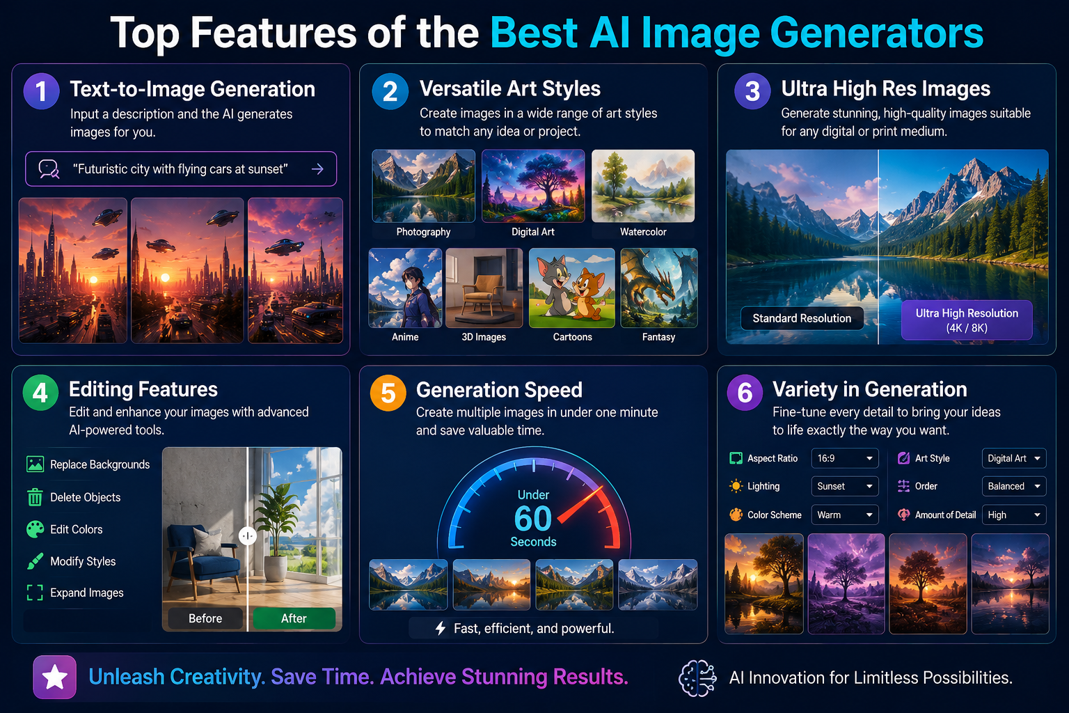 Top Features of the Best AI Image Generators