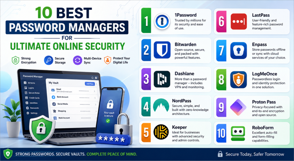 10 Best Password Managers for Ultimate Online Security