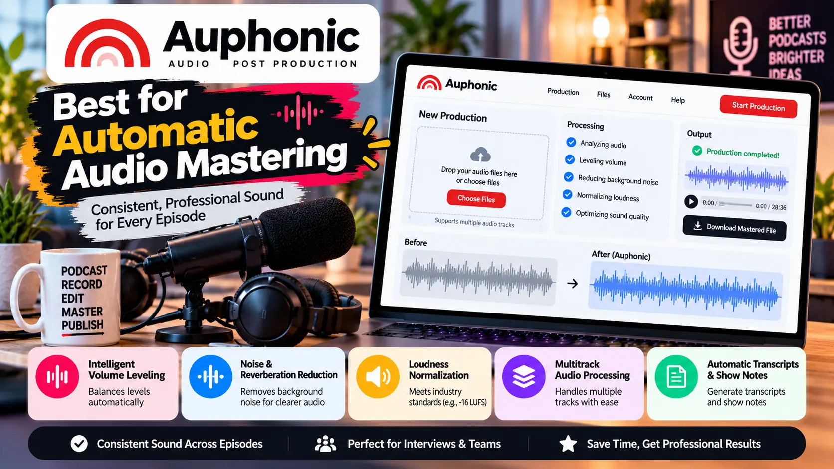 Auphonic – Best for Automatic Audio Mastering