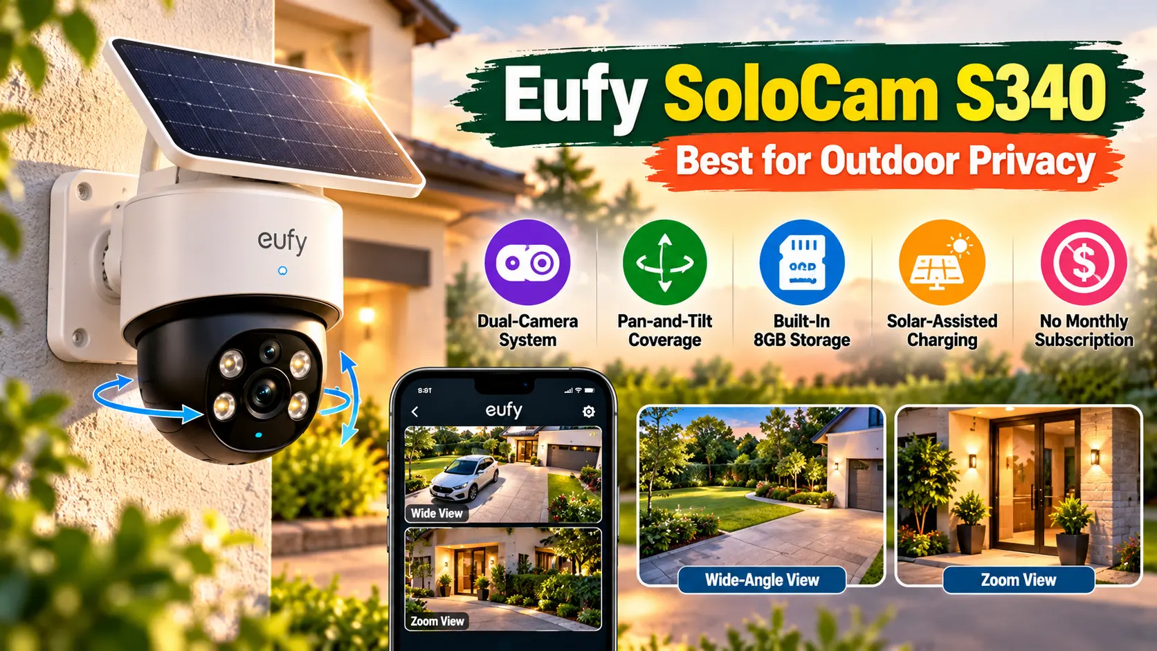Eufy SoloCam S340 – Best for Outdoor Privacy