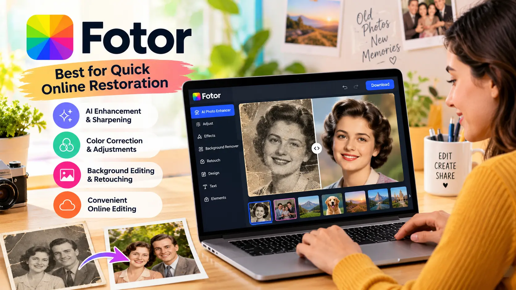 Fotor – Best for Quick Online Restoration