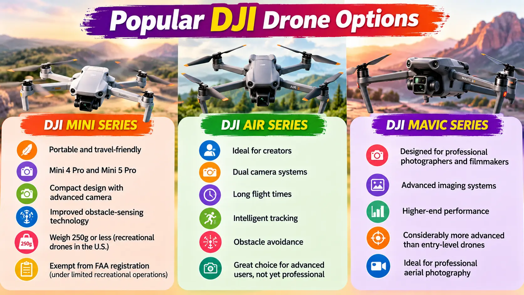 Popular DJI Drone Options