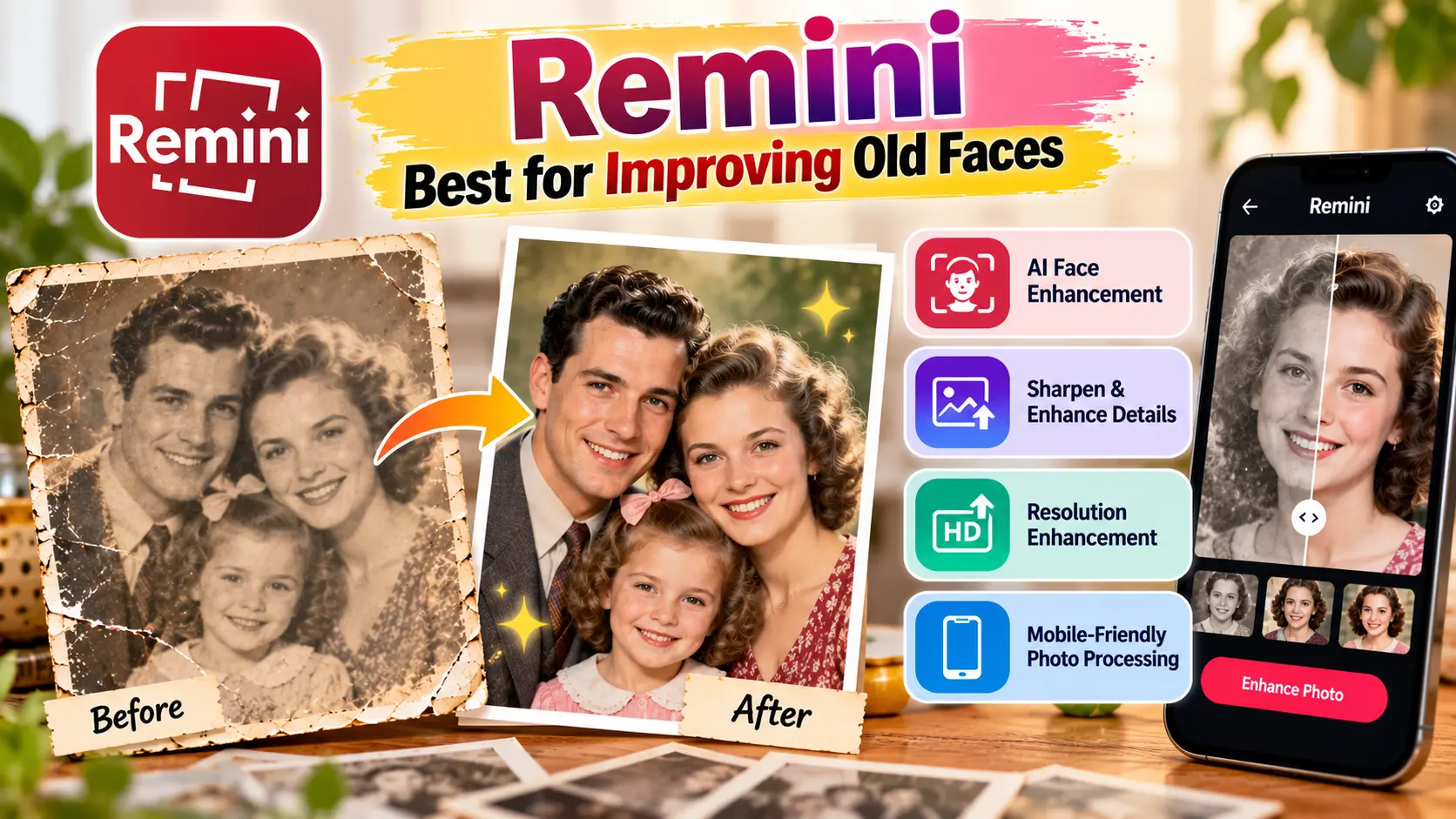 Remini – Best for Improving Old Faces