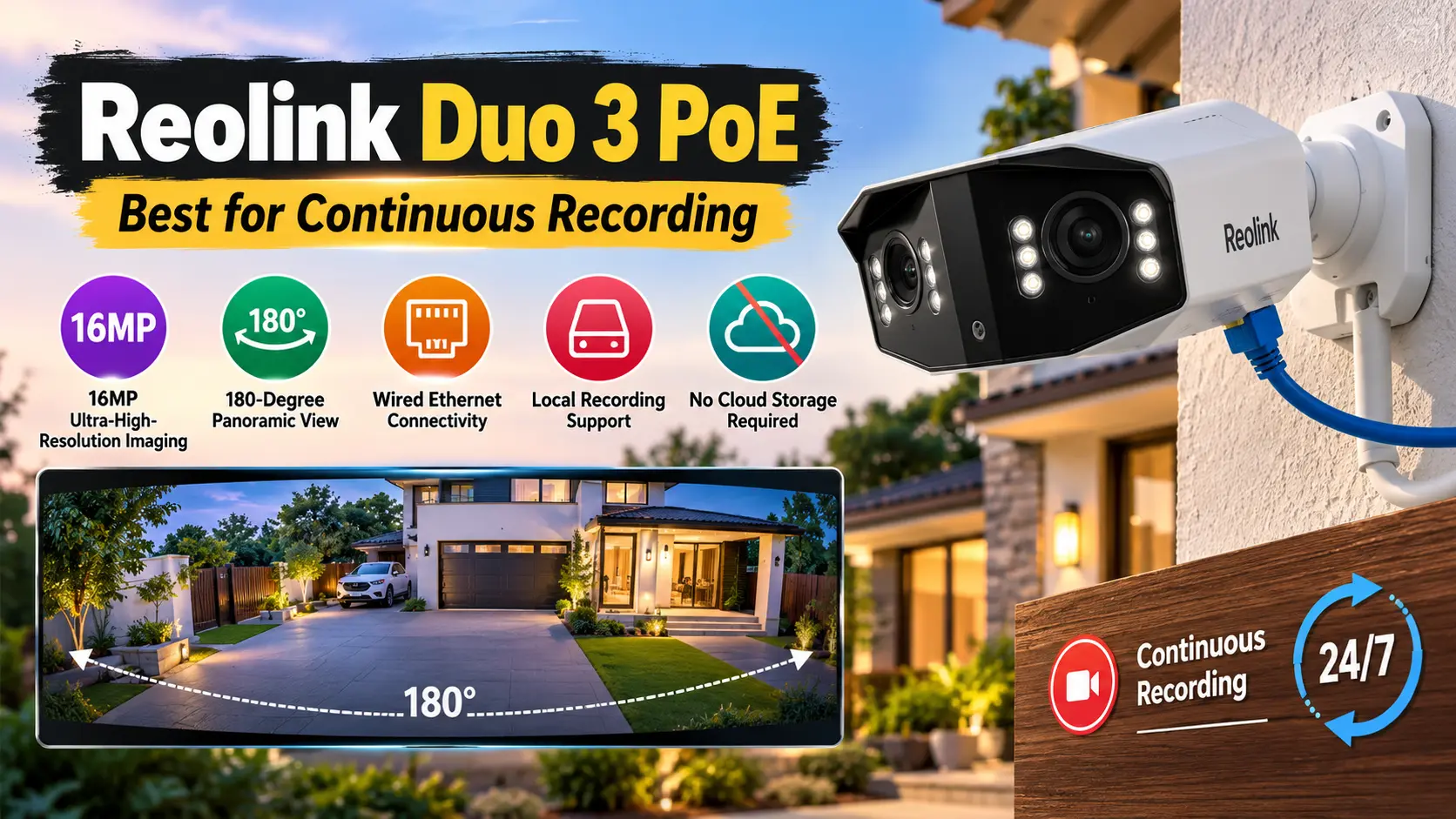 Reolink Duo 3 PoE – Best for Continuous Recording